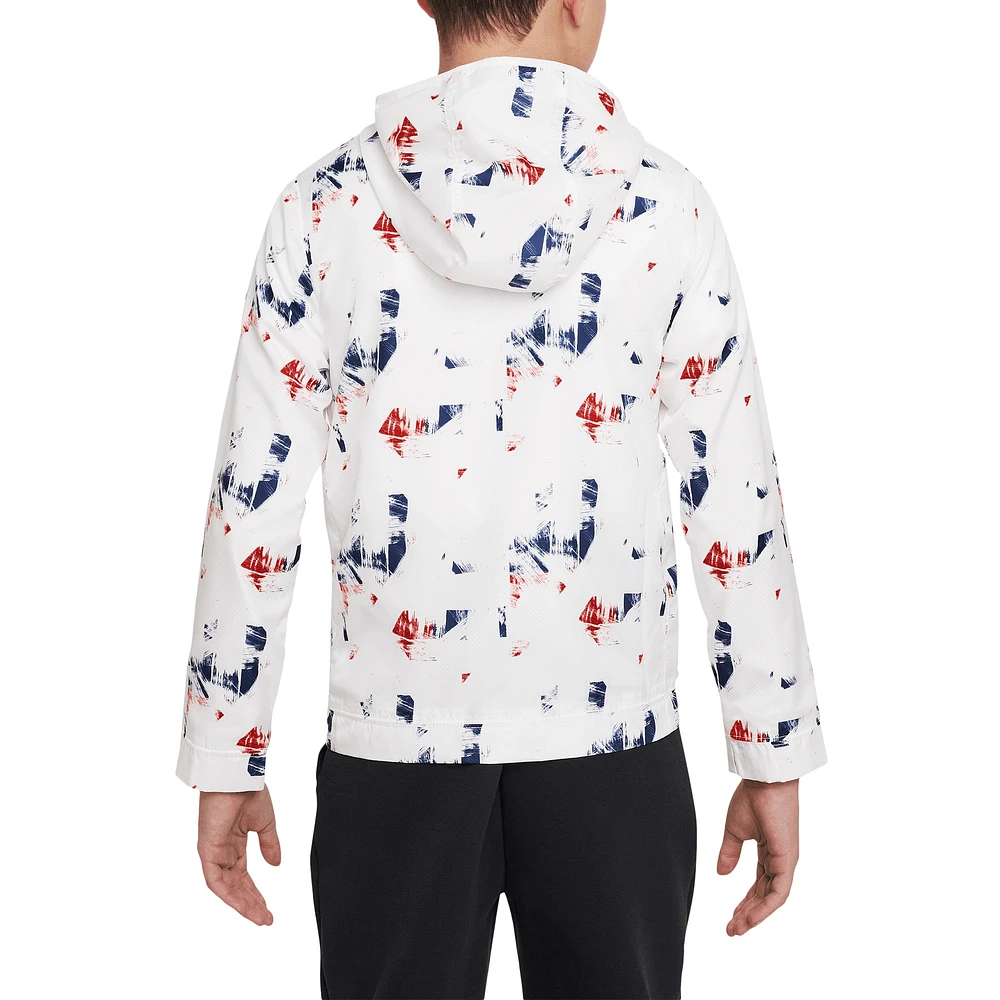 Youth Nike White Paris Saint-Germain Amplify Anorak Half-Zip Hoodie Jacket