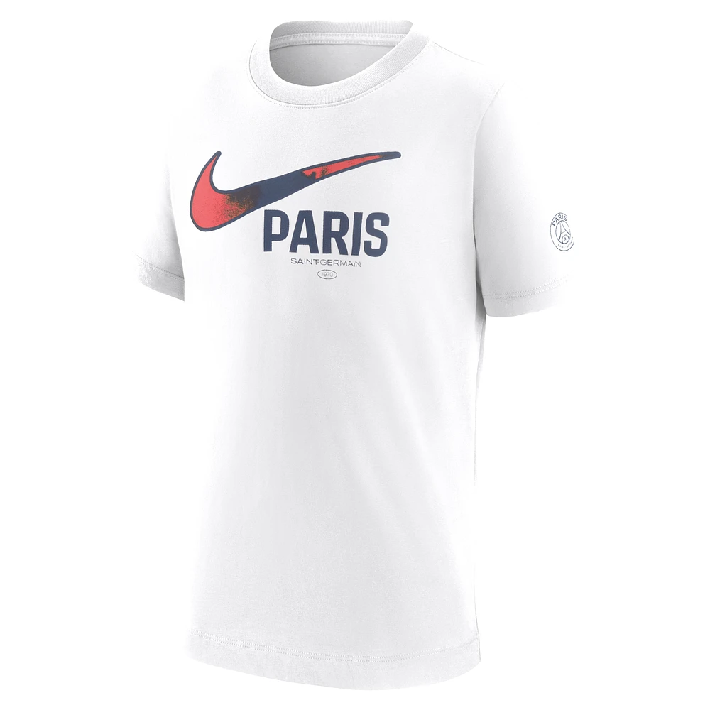 Youth Nike White Paris Saint-Germain Swoosh T-Shirt