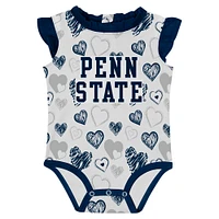 Girls Newborn Navy Penn State Nittany Lions Happy Hearts  2-Pack Bodysuit Set