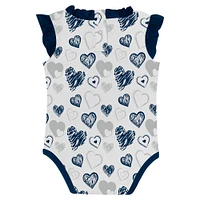 Girls Newborn Navy Penn State Nittany Lions Happy Hearts  2-Pack Bodysuit Set