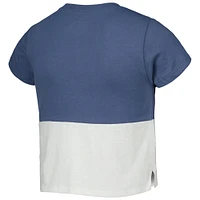 Girls Youth League Collegiate Wear Navy/White Penn State Nittany Lions Colorblocked T-Shirt