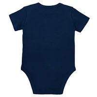 Infant Mitchell & Ness Navy/White Penn State Nittany Lions 3-Pack Bodysuit, Bib and Bootie Set