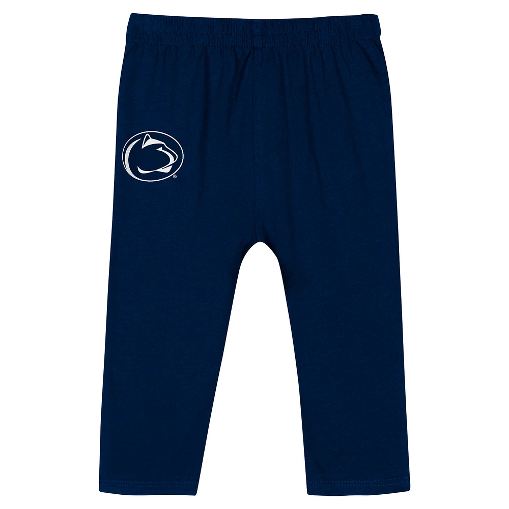 Infant Navy Penn State Nittany Lions Double Up Long Sleeve Bodysuit & Pant Set