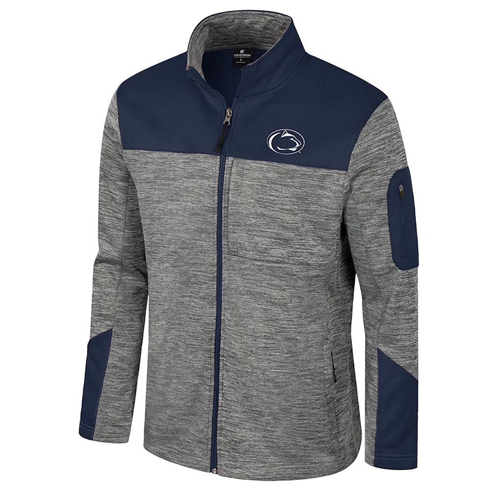 Veste zippée complète pour homme Penn State Nittany Lions Guard gris/bleu marine Colosseum
