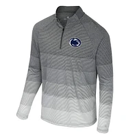 Coupe-vent à glissière quart de zip en maille rayée raglan Penn State Nittany Lions AI pour homme, gris Colosseum