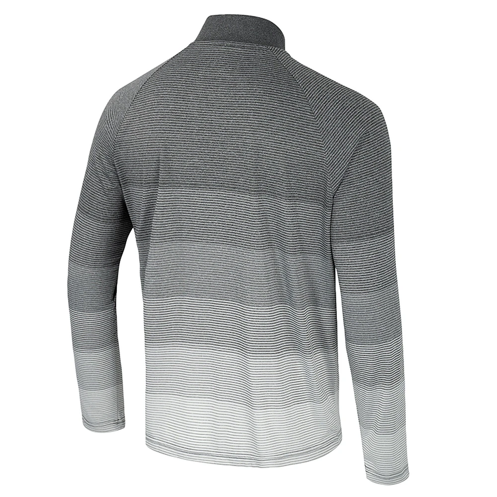 Coupe-vent à glissière quart de zip en maille rayée raglan Penn State Nittany Lions AI pour homme, gris Colosseum