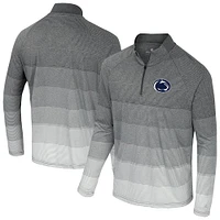 Coupe-vent à glissière quart de zip en maille rayée raglan Penn State Nittany Lions AI pour homme, gris Colosseum