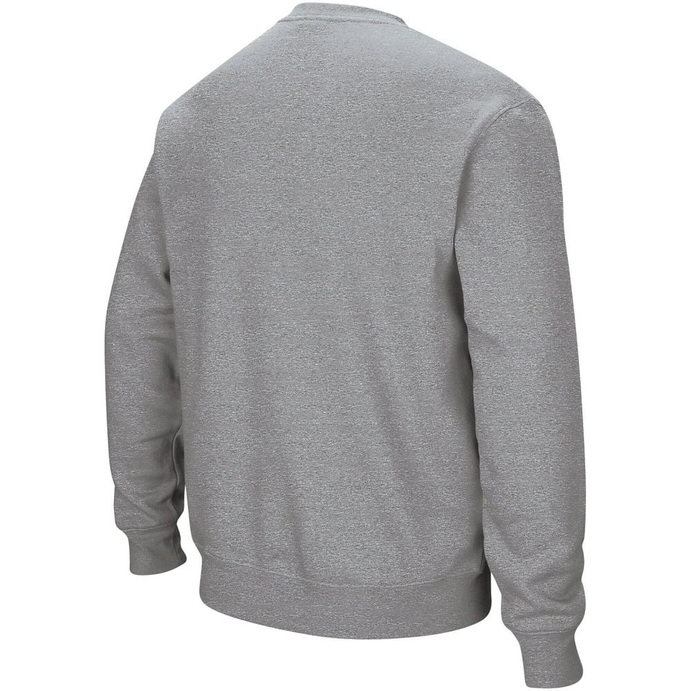 Men's Colosseum Heather Gray Penn State Nittany Lions Arch & Logo Crew Neck Sweatshirt