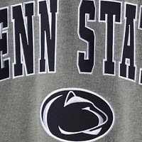 Men's Colosseum Heather Gray Penn State Nittany Lions Arch & Logo Crew Neck Sweatshirt