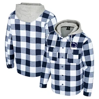 Men's Colosseum Navy/White Penn State Nittany Lions Buffalo Plaid Full-Zip Jacket