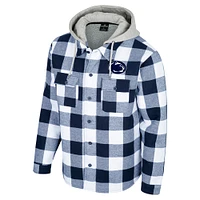 Men's Colosseum Navy/White Penn State Nittany Lions Buffalo Plaid Full-Zip Jacket