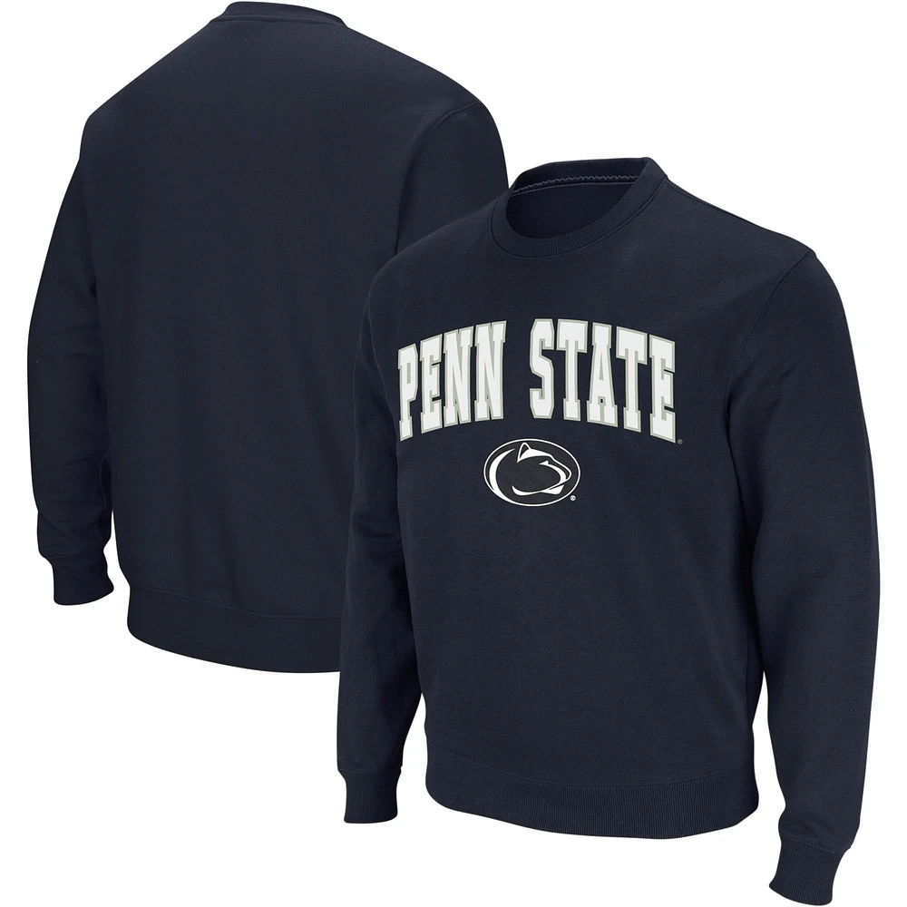 Men's Colosseum Navy Penn State Nittany Lions Arch & Logo Crew Neck Sweatshirt