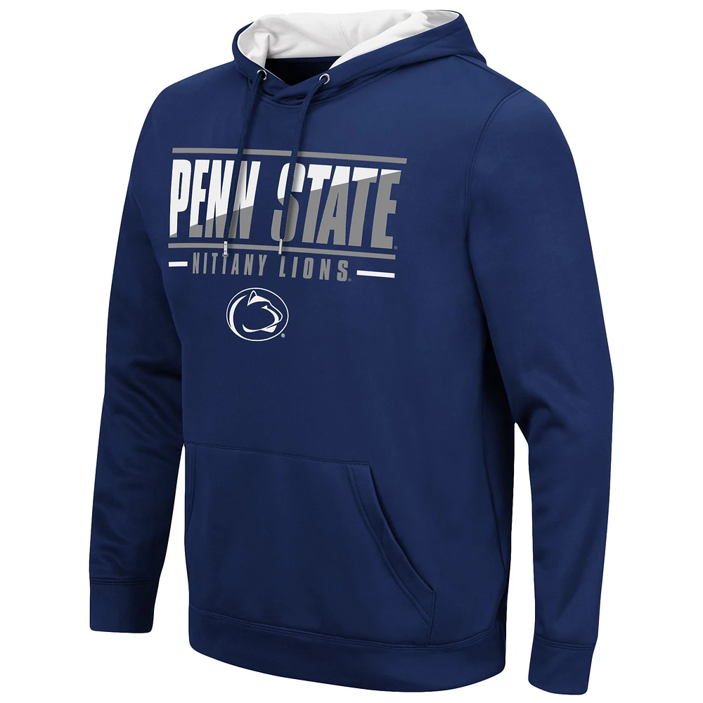 Men's Colosseum Navy Penn State Nittany Lions Slash Stack 2.0 Pullover Hoodie