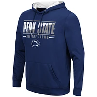 Men's Colosseum Navy Penn State Nittany Lions Slash Stack 2.0 Pullover Hoodie