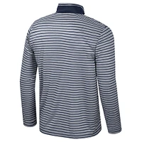 Men's Colosseum Navy Penn State Nittany Lions Striped Quarter-Zip Top