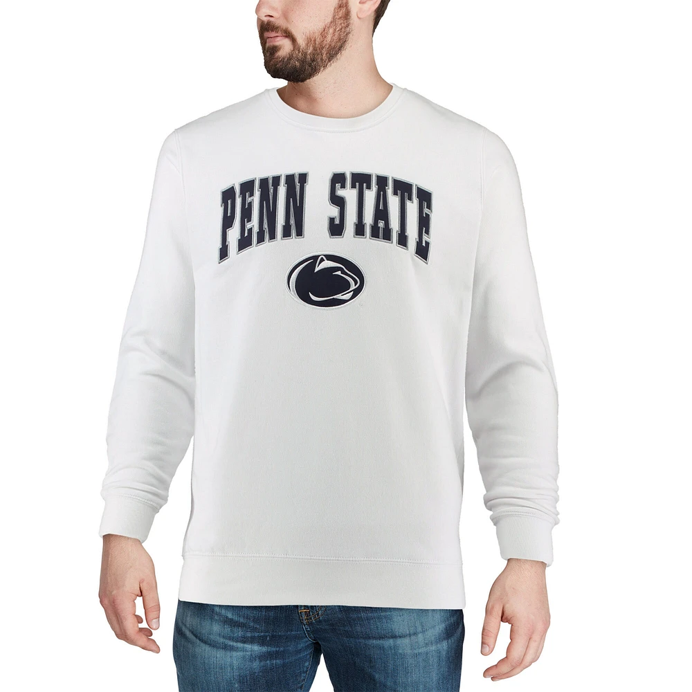 Men's Colosseum White Penn State Nittany Lions Arch & Logo Crew Neck Sweatshirt