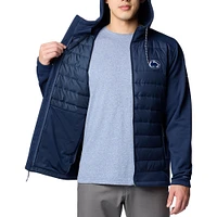 Men's Columbia  Navy Penn State Nittany Lions Out-Shield Hybrid Full-Zip Hoodie Jacket
