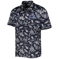 Men's Columbia Navy Penn State Nittany Lions Super Terminal Tackle Omni-Shade Polo