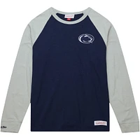 Men's Mitchell & Ness Navy Penn State Nittany Lions Legendary Slub Raglan Long Sleeve T-Shirt