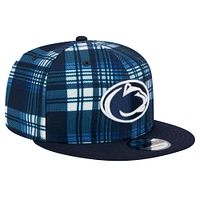 Men's New Era Navy Penn State Nittany Lions Plaid 9FIFTY Snapback Hat