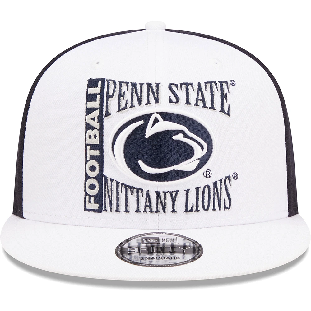 Men's New Era White/Navy Penn State Nittany Lions Retro Sport 9FIFTY Snapback Hat