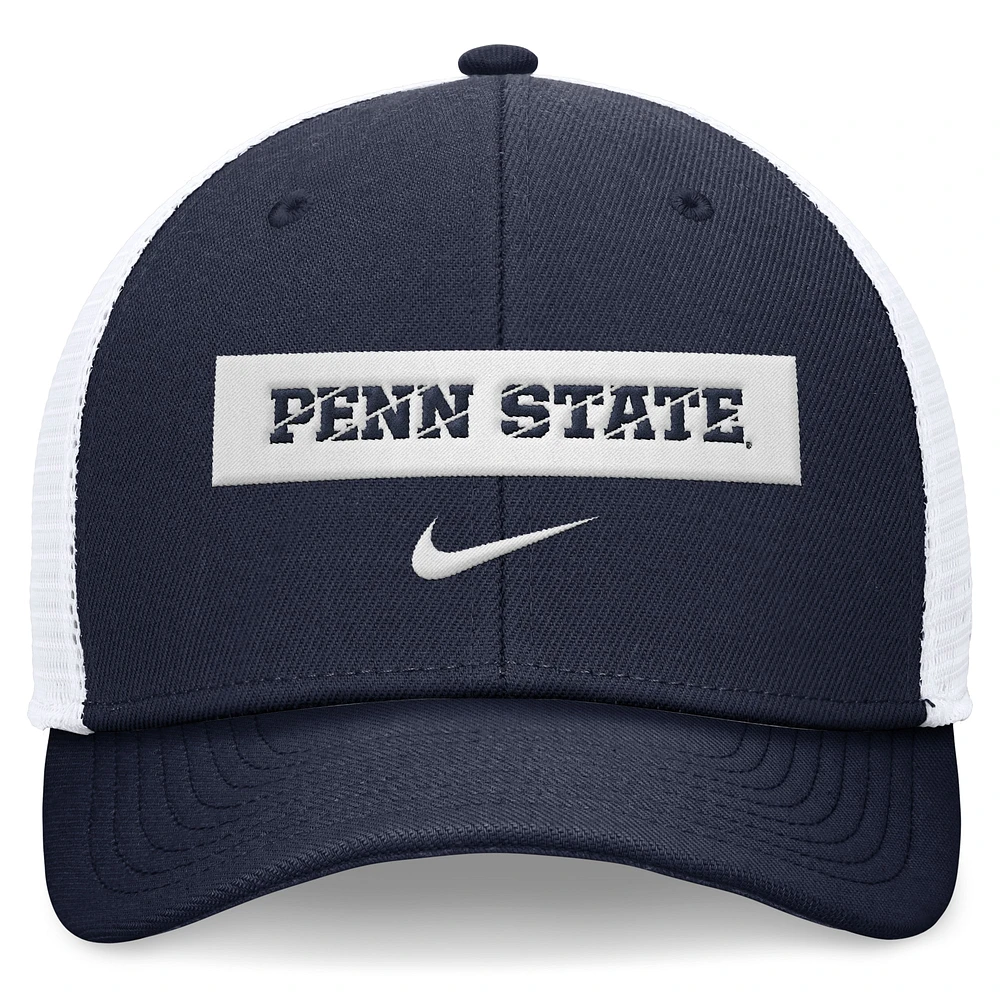Men's Nike Navy/White Penn State Nittany Lions 2024 Sideline Trucker Adjustable Hat