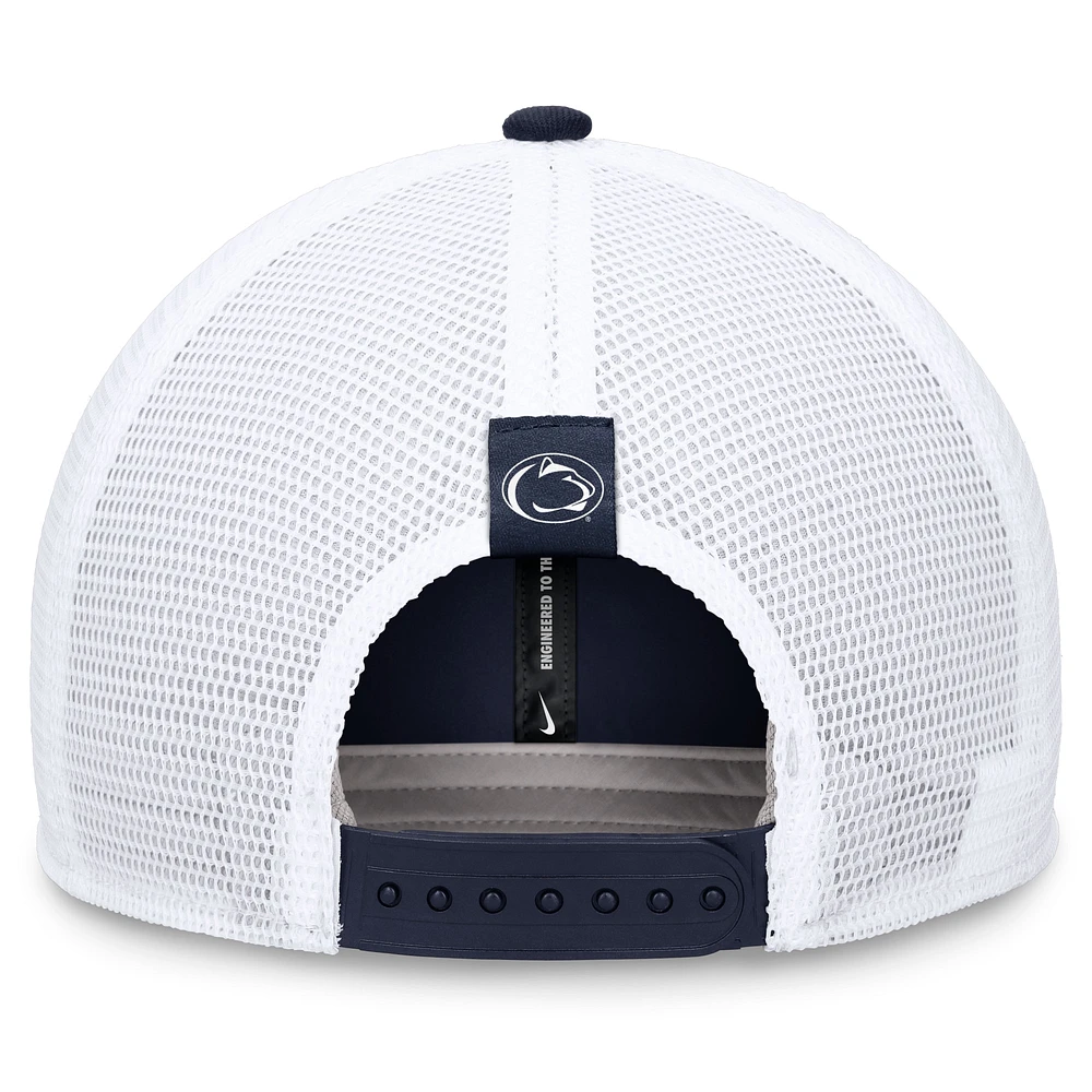 Men's Nike Navy/White Penn State Nittany Lions 2024 Sideline Trucker Adjustable Hat