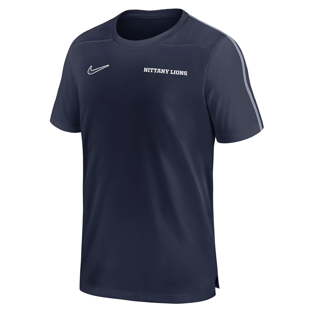 Men's Nike Navy Penn State Nittany Lions 2024 Sideline Coach Performance Top