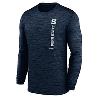 Men's Nike Navy Penn State Nittany Lions Sideline Velocity Performance Long Sleeve T-Shirt