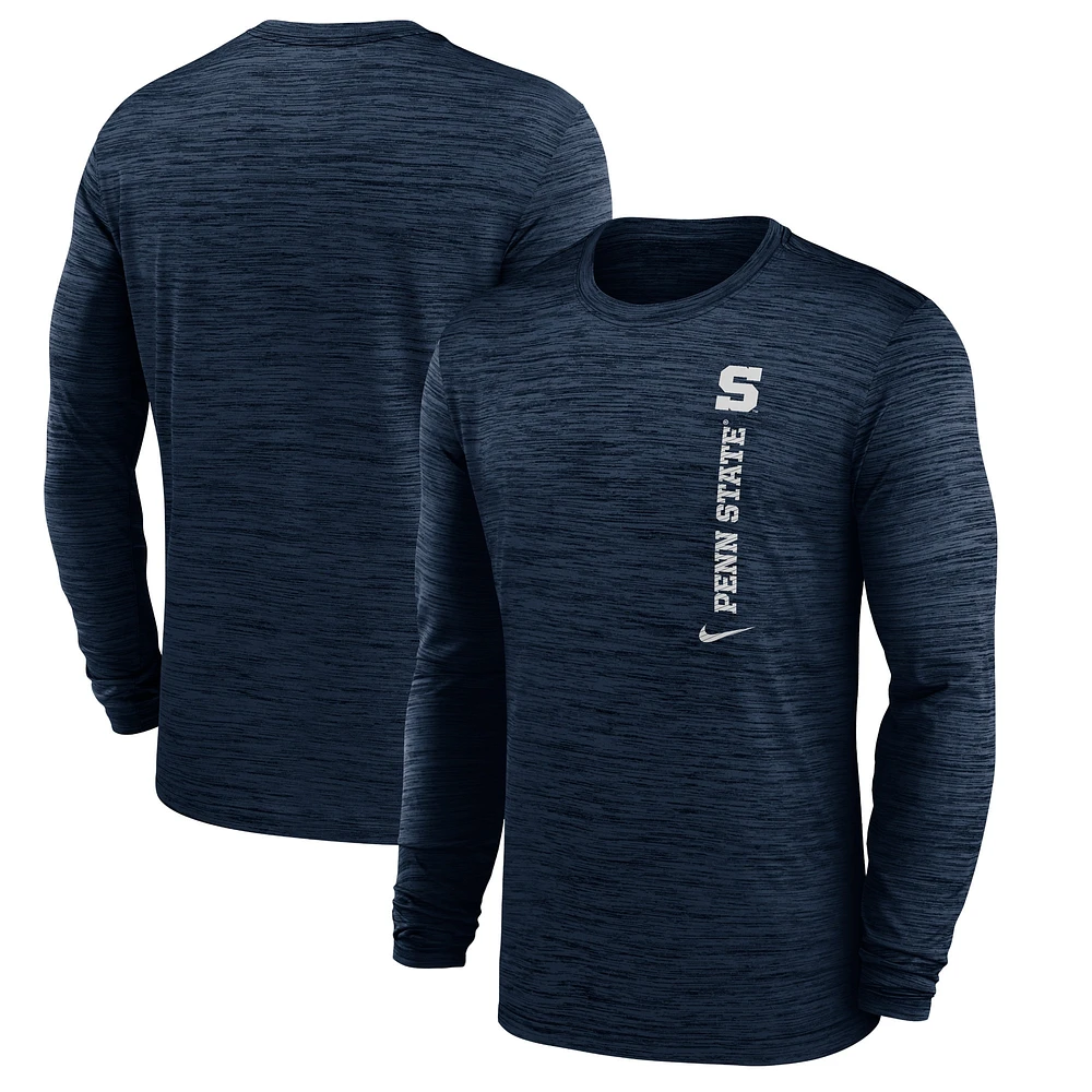 Men's Nike Navy Penn State Nittany Lions Sideline Velocity Performance Long Sleeve T-Shirt