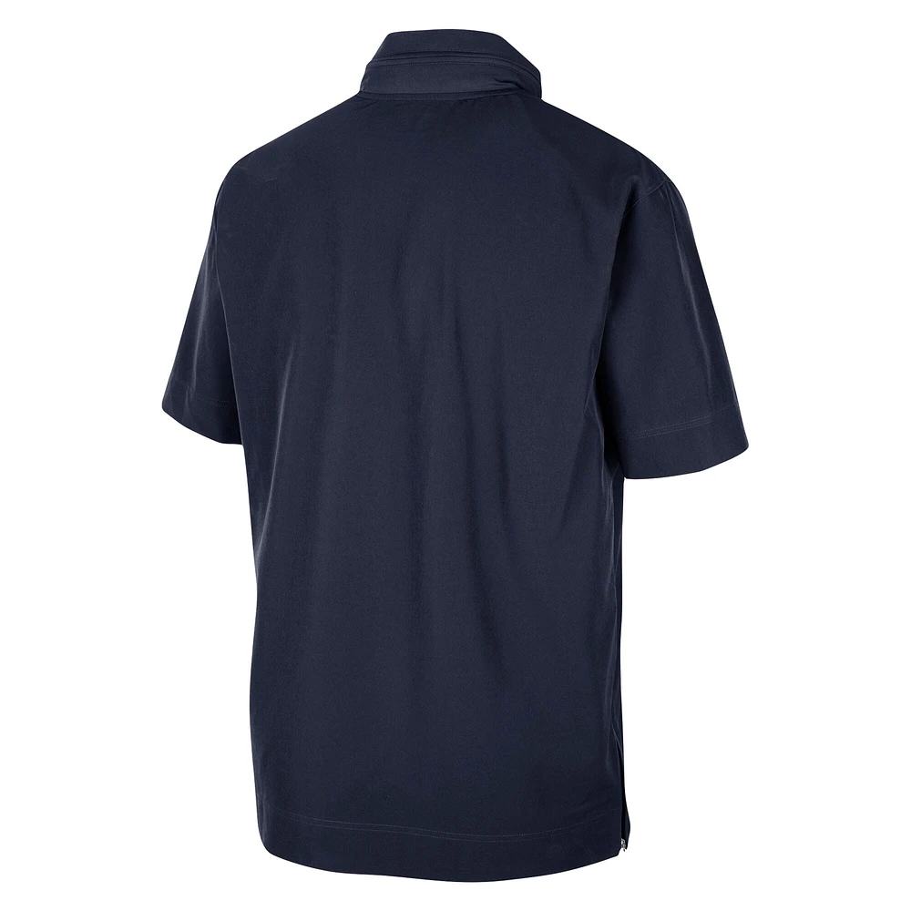Men's Nike Navy Penn State Nittany Lions Coaches Quarter-Zip Short Sleeve Jacket