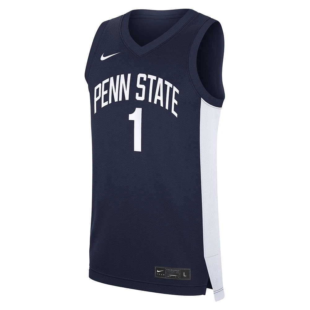 Maillot réplique Nike #1 bleu marine Penn State Nittany Lions Road pour homme