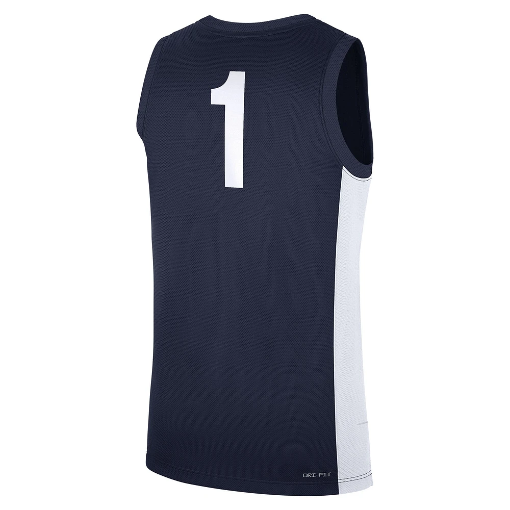 Maillot réplique Nike #1 bleu marine Penn State Nittany Lions Road pour homme