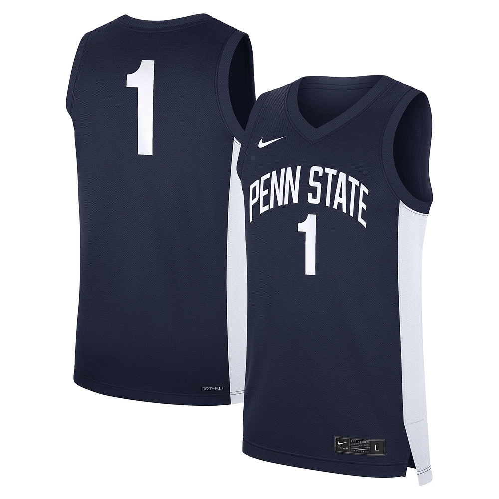 Maillot réplique Nike #1 bleu marine Penn State Nittany Lions Road pour homme