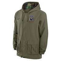 Men's Nike Olive Penn State Nittany Lions 2024 Military Appreciation Full-Snap Hoodie Jacket