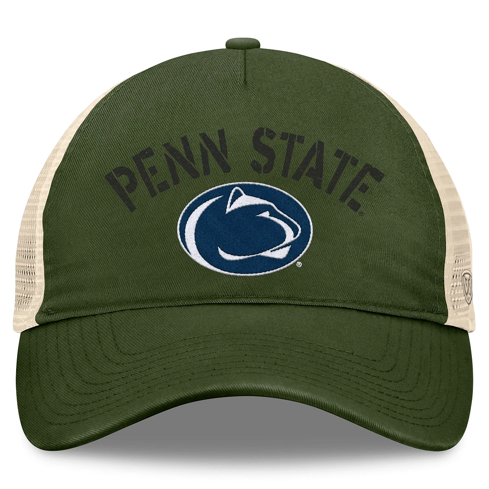 Men's Top of the World Hunter Green Penn State Nittany Lions OHT Military Appreciation Glory Trucker Adjustable Hat