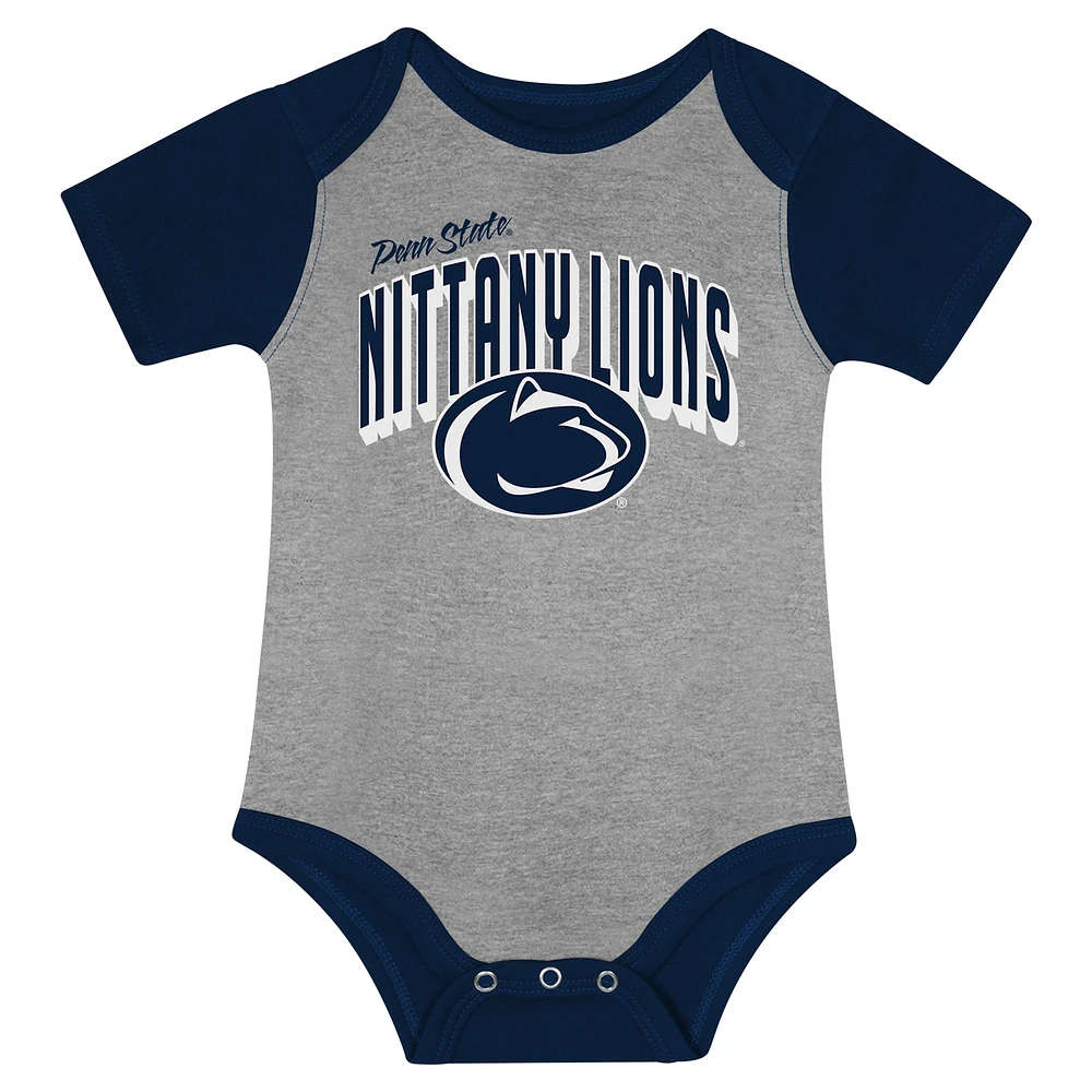 Ensemble body, bavoir et bonnet à revers pour nouveau-né bébé Penn State Nittany Lions Dynamic Duo
