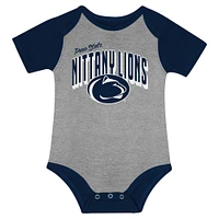 Ensemble body, bavoir et bonnet à revers pour nouveau-né bébé Penn State Nittany Lions Dynamic Duo