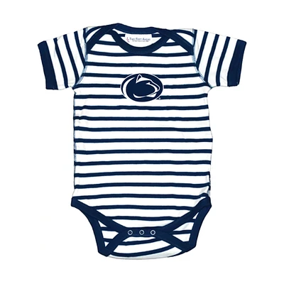 Body rayé bleu marine pour bébé avec inscription Two Feet Ahead Penn State Nittany Lions