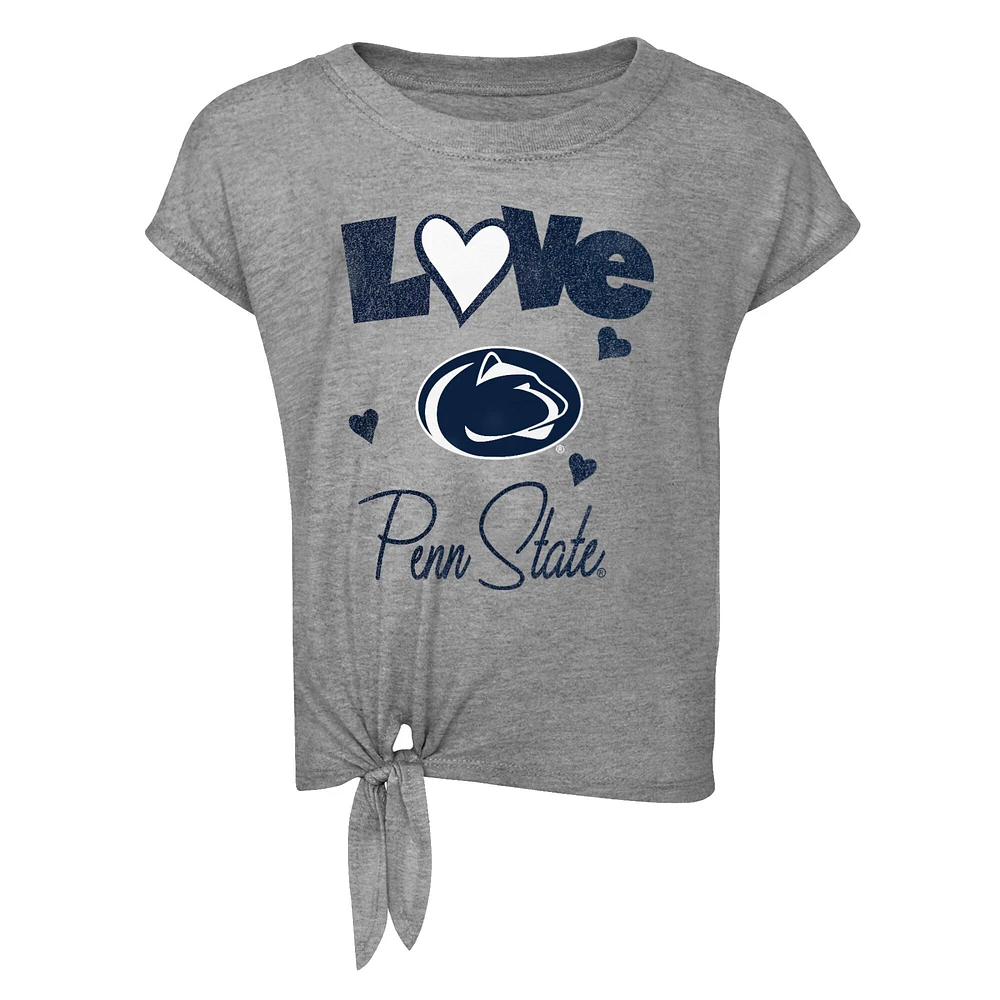Préscolaire et tout-petit gris chiné/bleu marine Penn State Nittany Lions Forever Love T-shirt leggings