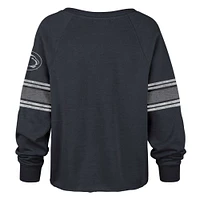 Women's '47 Navy Penn State Nittany Lions Allie Modest Raglan Long Sleeve Cropped T-Shirt