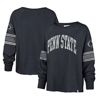 Women's '47 Navy Penn State Nittany Lions Allie Modest Raglan Long Sleeve Cropped T-Shirt