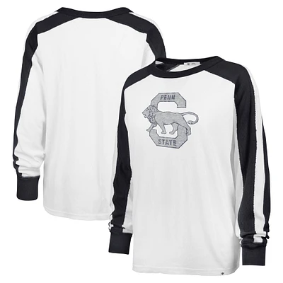T-shirt blanc à manches longues '47 Penn State Nittany Lions Premier Caribou Raglan pour femmes