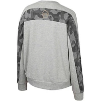 Women's Colosseum Heather Gray Penn State Nittany Lions OHT Military Appreciation Flag Rank Dolman Pullover Sweatshirt