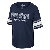 Women's Colosseum Navy Penn State Nittany Lions I'm Gliding Here Rhinestone T-Shirt