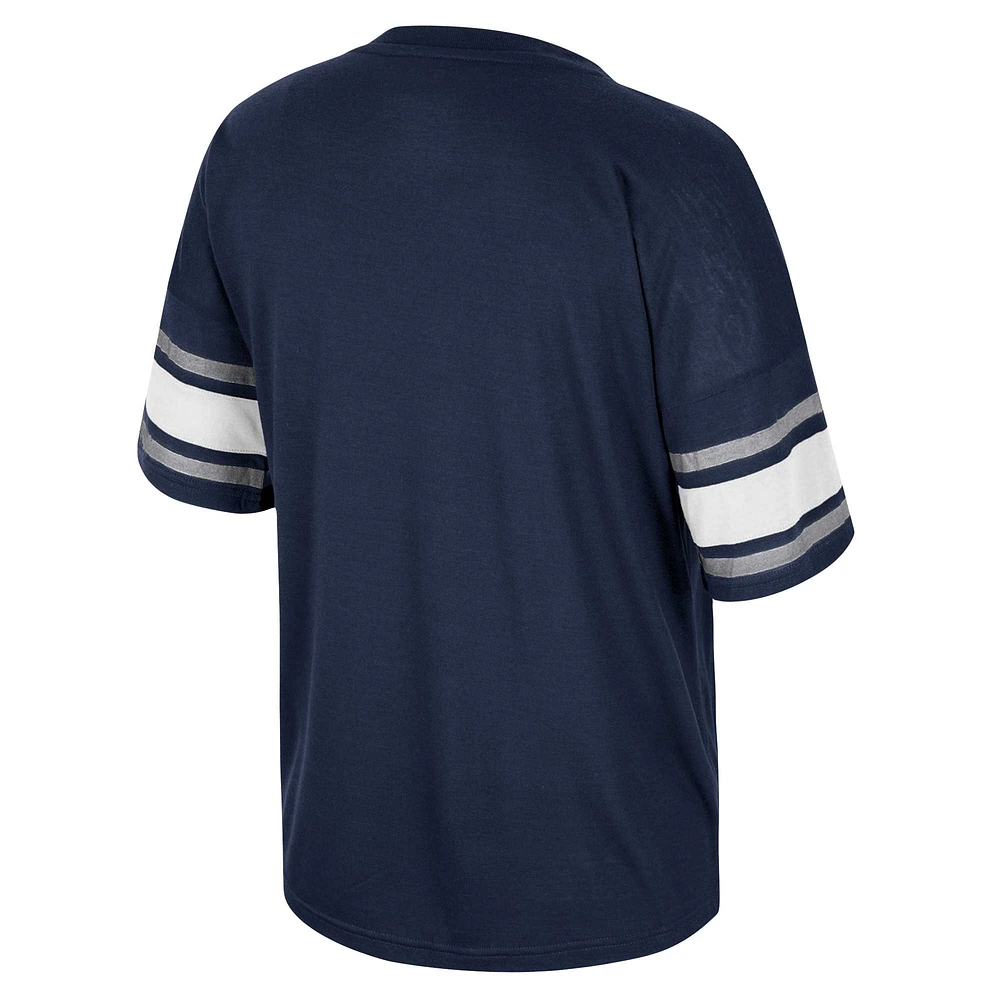 Women's Colosseum Navy Penn State Nittany Lions I'm Gliding Here Rhinestone T-Shirt