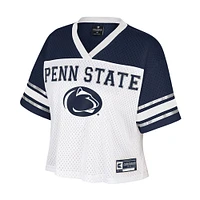 Women's Colosseum  White Penn State Nittany Lions Treasure Cropped Football Jersey