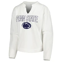 Women's Concepts Sport  White Penn State Nittany Lions Sunray Notch Neck Long Sleeve T-Shirt & Shorts Set