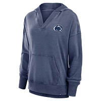 Women's Fanatics  Navy Penn State Nittany Lions Initiative Snow Wash French Terry V-Neck Pullover Hoodie