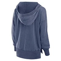 Women's Fanatics  Navy Penn State Nittany Lions Initiative Snow Wash French Terry V-Neck Pullover Hoodie